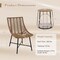 3-Piece Light Brown PE Rattan Patio Bistro Set with Pet House Table
